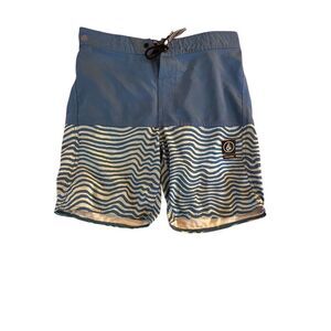 Volcom big boys Quadra slate blue, swim board shorts, size 32